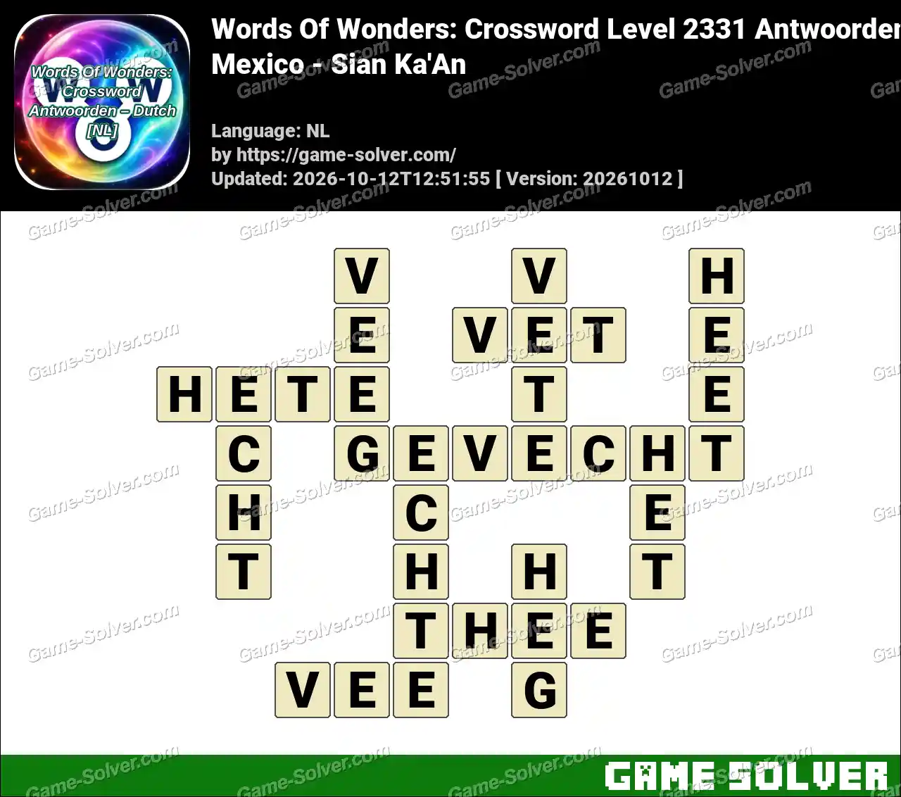 Words Of Wonders: Crossword Level 2331 Antwoorden – Mexico – Sian Ka’An